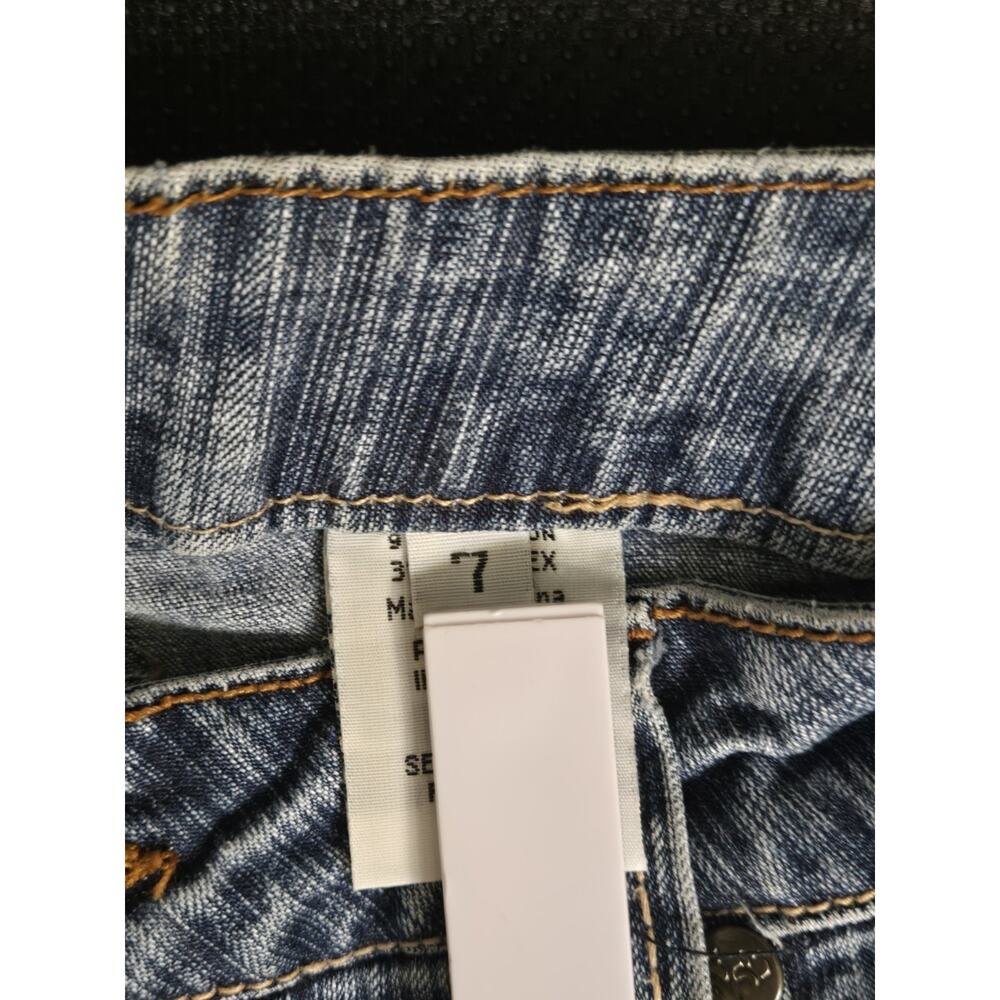 PARIS BLUES Women's Light Wash Denim Jeans Straight Leg Rise Cropped SZ 7, 28x21 - Picture 4 of 16